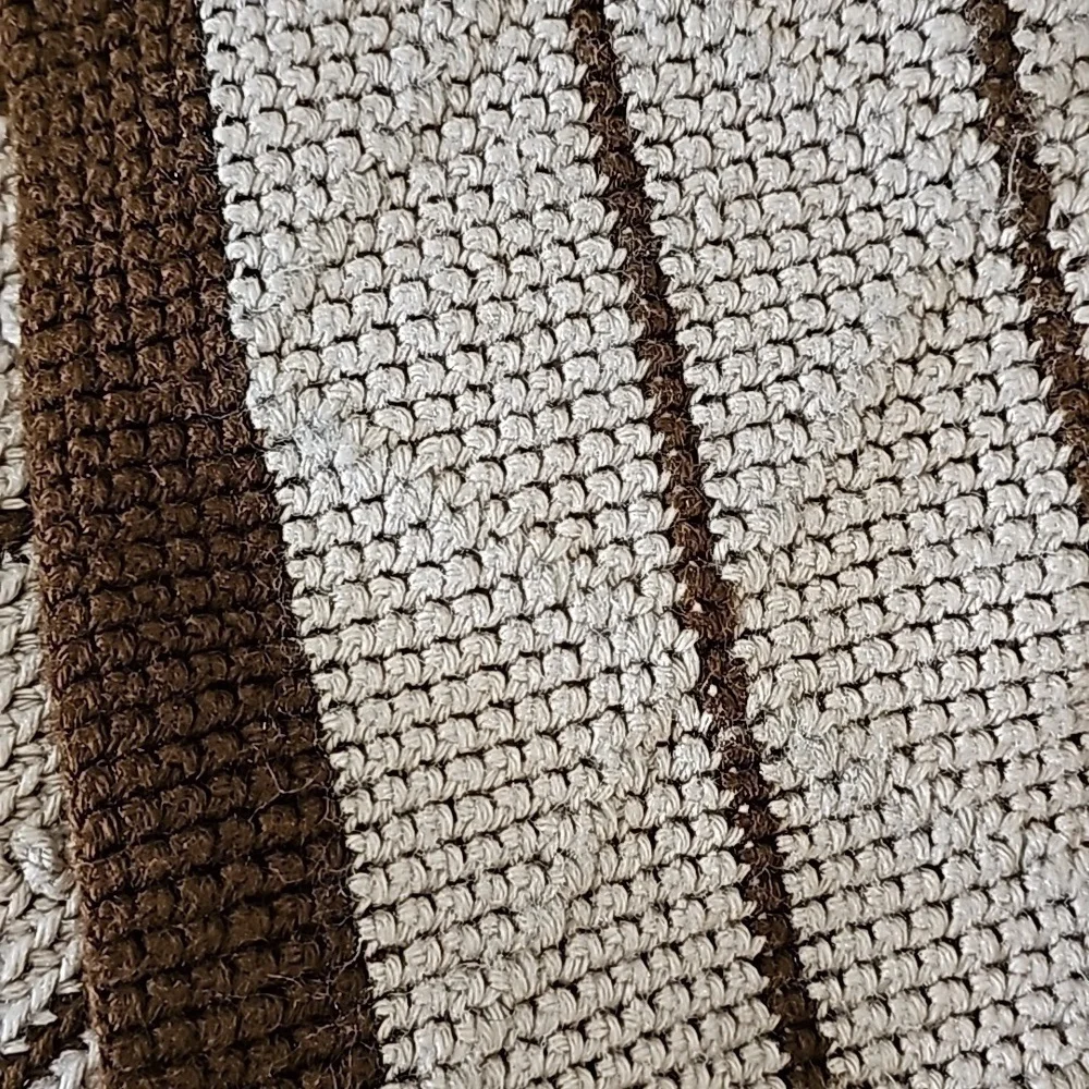 Hand Crocheted afgan. Brown and tan. Beautifully crafted. About 60